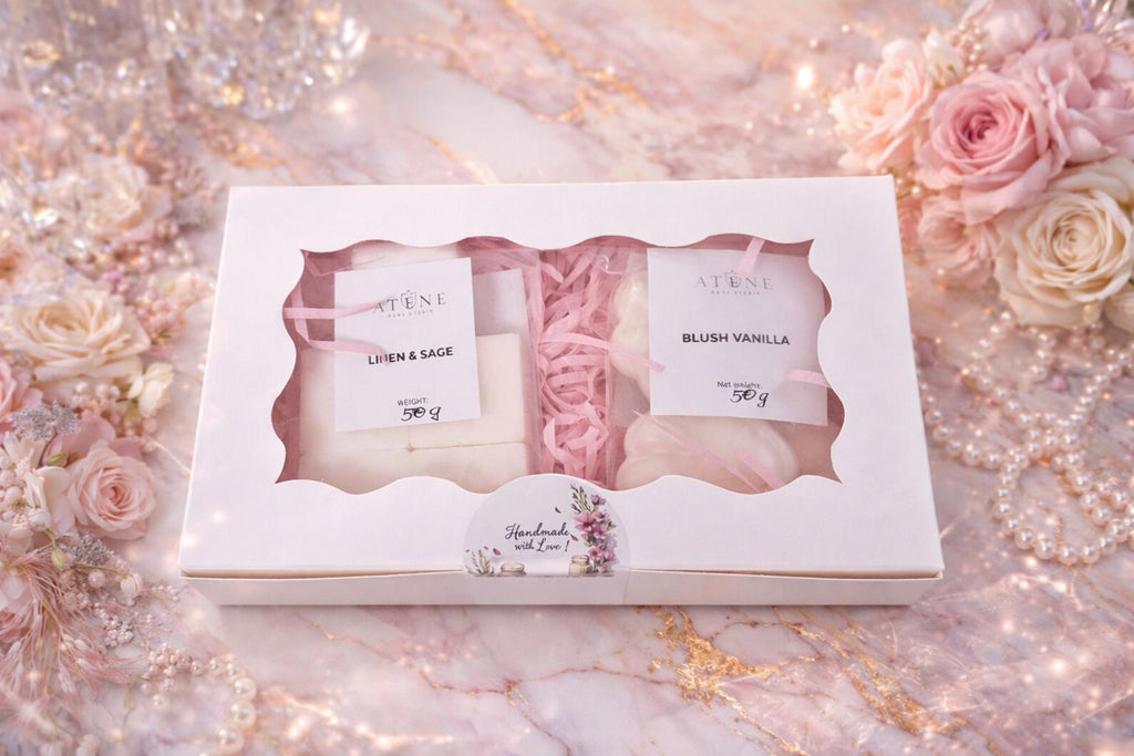 Linen Sage & Blush Vanilla Duo by ATENE Home Studio