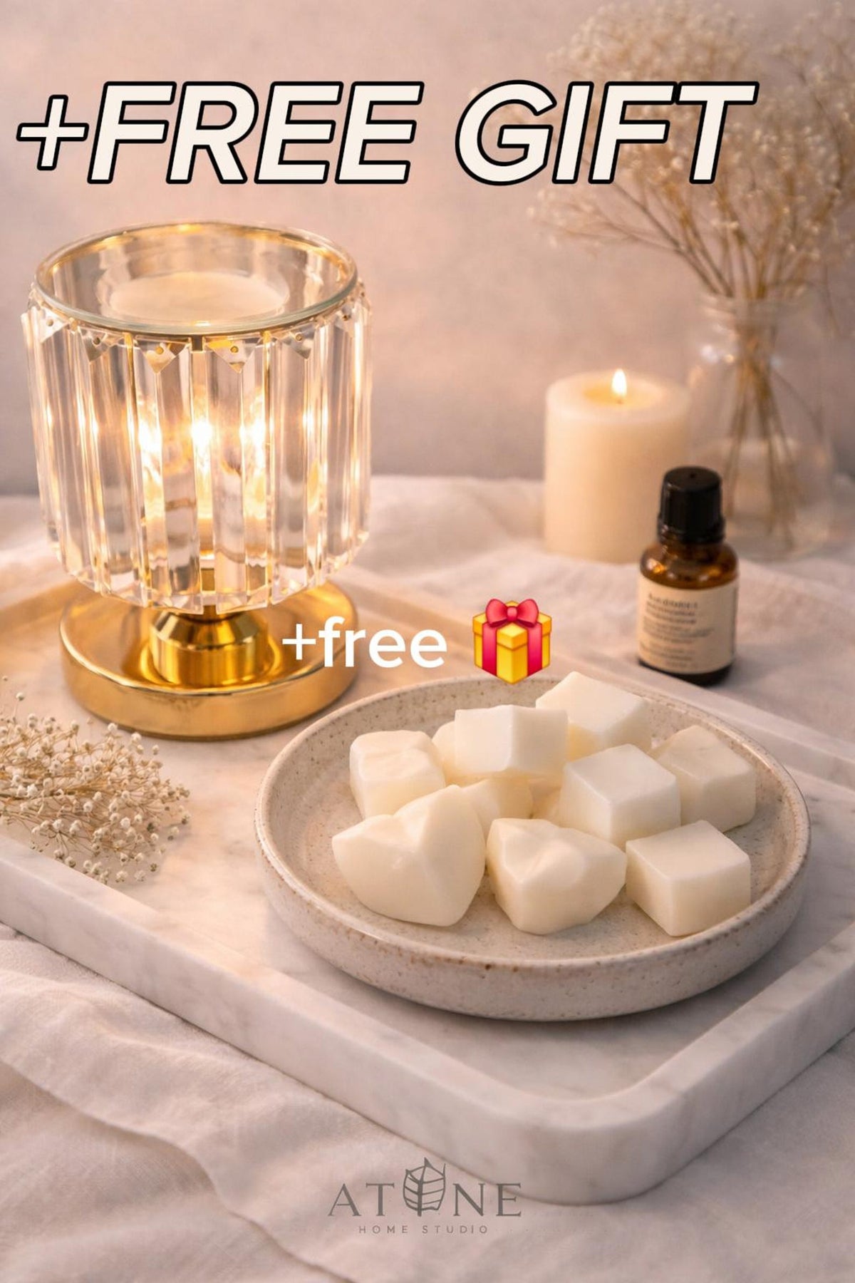 Crystal Wax Warmer Lamp by ATENE Home Studio