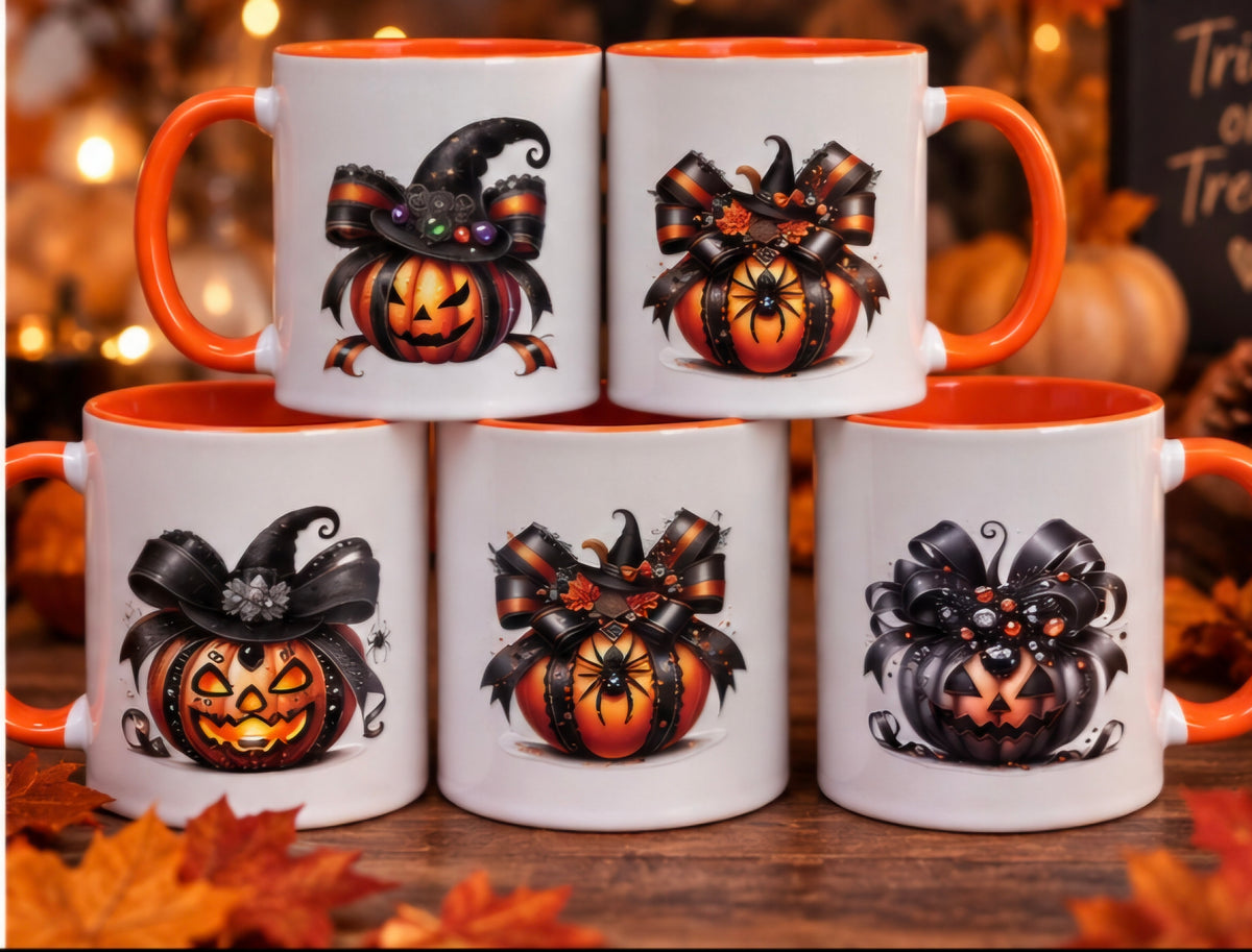 Halloween Candle Gift Set, Mug & Tea Box, Ocean Sage Scented Candle, Spooky Season Gift