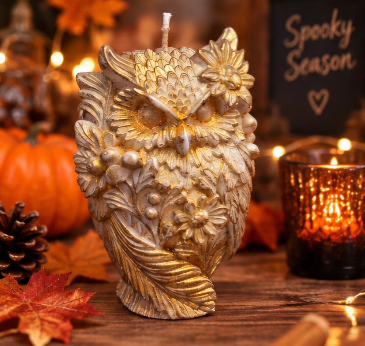 Halloween Candle Gift Set, Mug & Tea Box, Ocean Sage Scented Candle, Spooky Season Gift