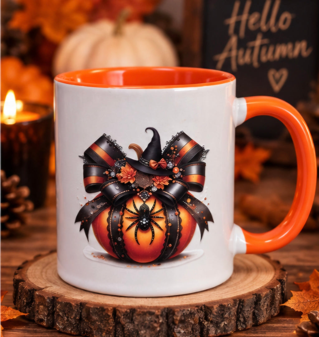 Halloween Candle Gift Set, Mug & Tea Box, Ocean Sage Scented Candle, Spooky Season Gift