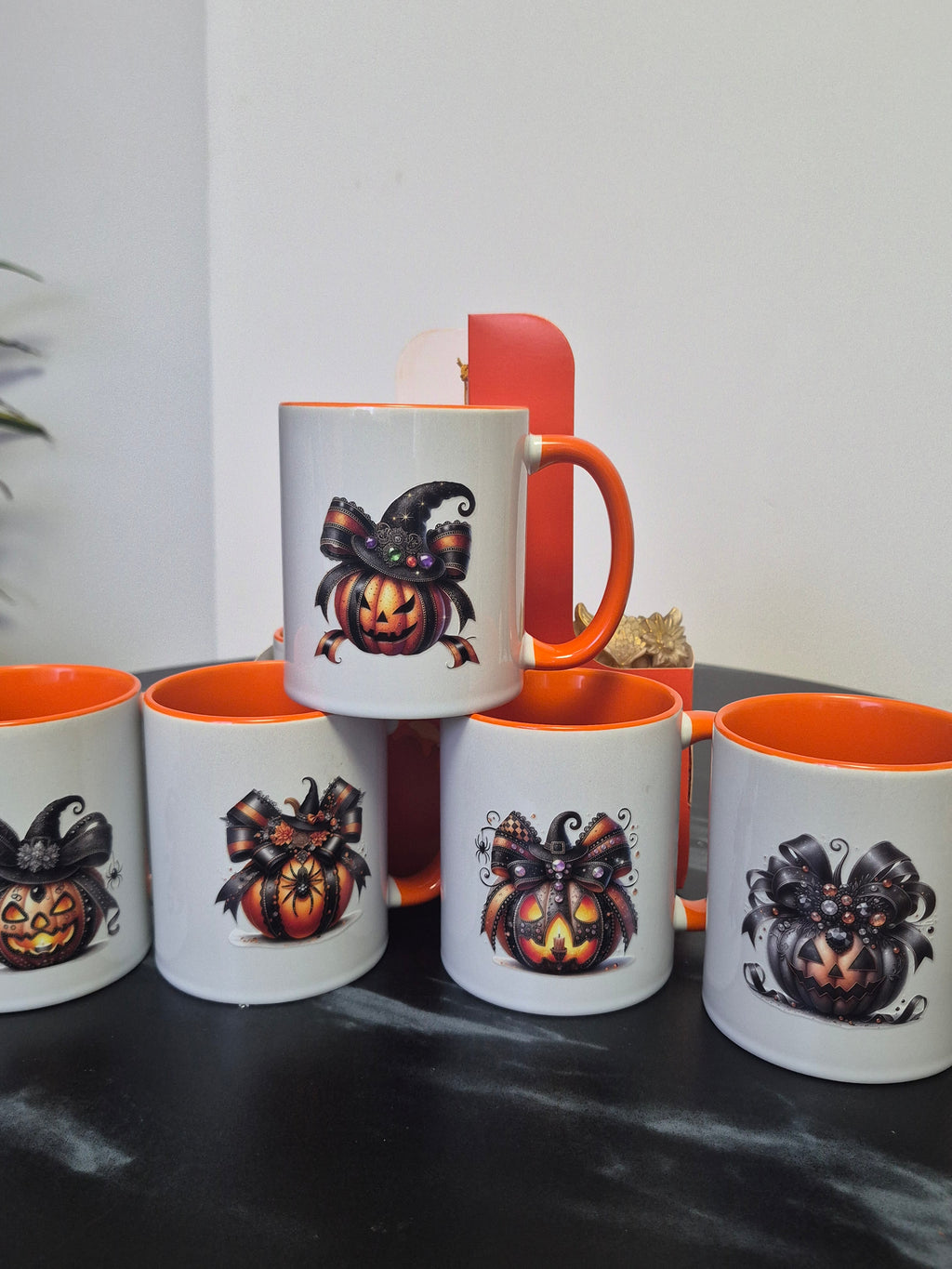 Halloween Candle Gift Set, Mug & Tea Box, Ocean Sage Scented Candle, Spooky Season Gift